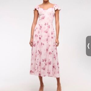 Abercrombie & Fitch Pink Floral Midi Dress